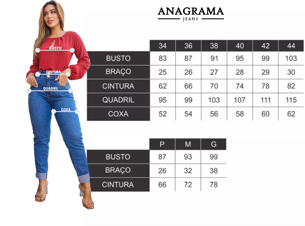 Loja Online De Anagrama Jeans Guia De Medidas 6062